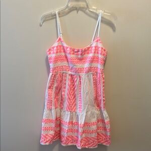 Ami Pink and White Babydoll Dress